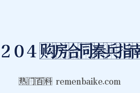 204购房合同秦兵指南是什么意思的图片